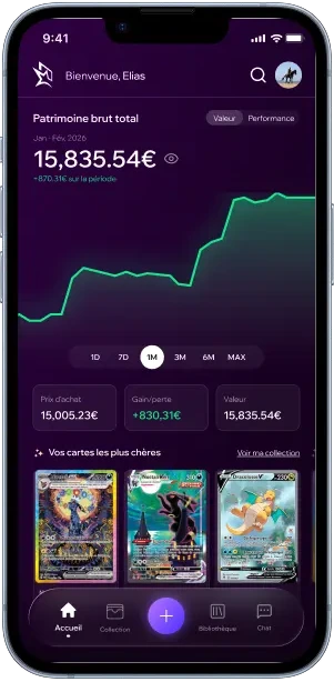 Application Dexyu — patrimoine de la collection et courbe de valeur sur la période